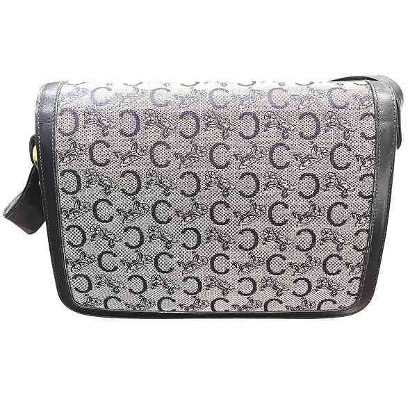 Celine Macadam Gray Leather Shoulder Bag
