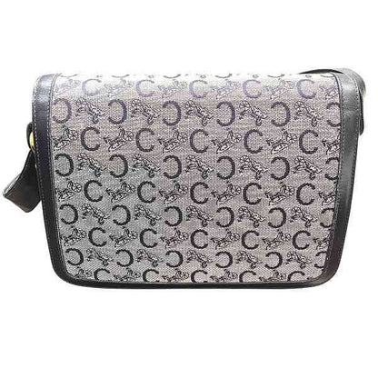 Celine Macadam Gray Leather Shoulder Bag