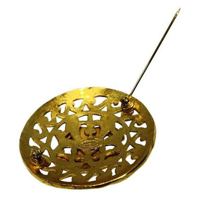 Chanel CC Logo Round Brooch