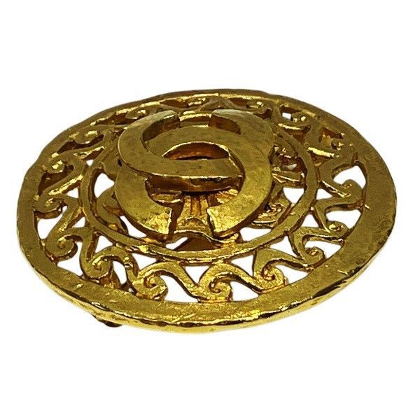 Chanel CC Logo Round Brooch