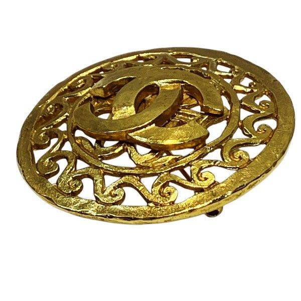 Chanel CC Logo Round Brooch