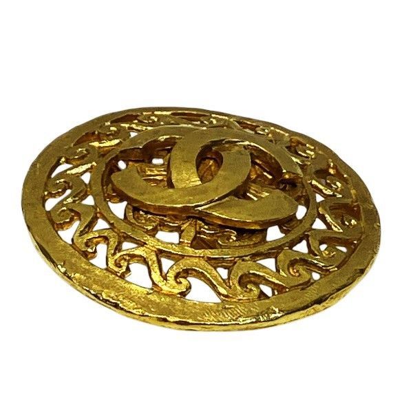 Chanel CC Logo Round Brooch