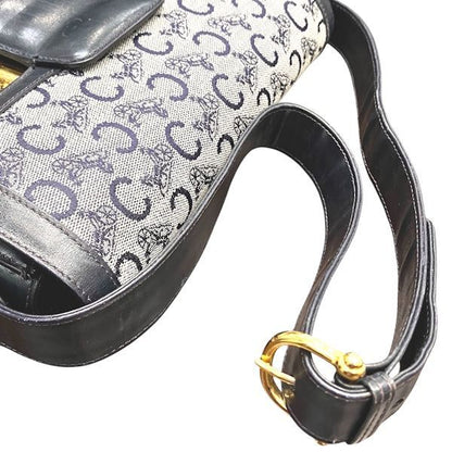 Celine Macadam Gray Leather Shoulder Bag
