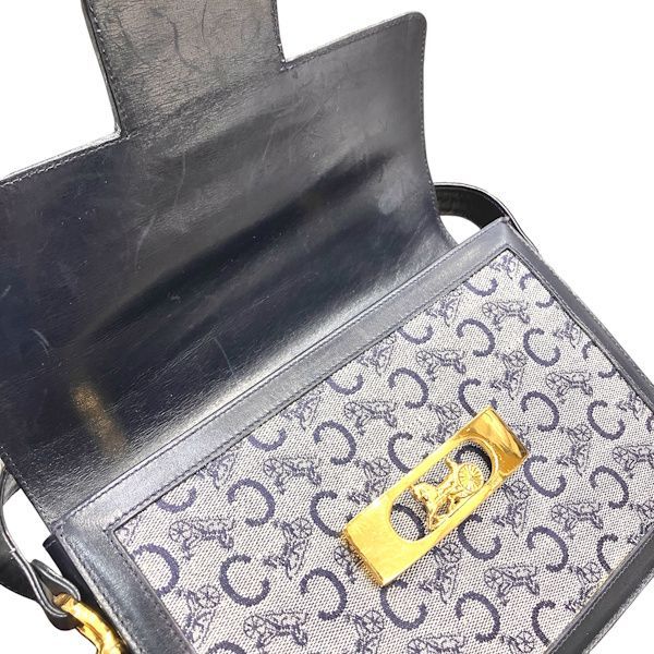 Celine Macadam Gray Leather Shoulder Bag