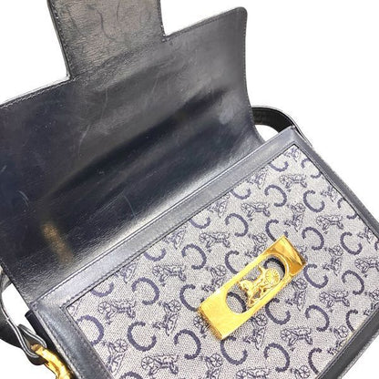 Celine Macadam Gray Leather Shoulder Bag