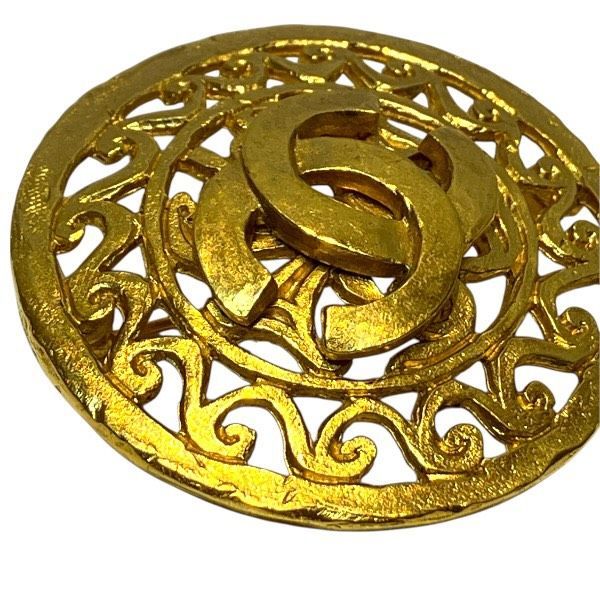 Chanel CC Logo Round Brooch