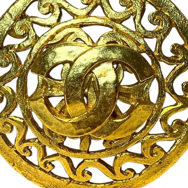 Chanel CC Logo Round Brooch