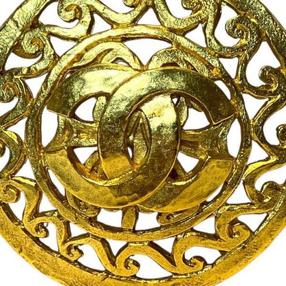 Chanel CC Logo Round Brooch
