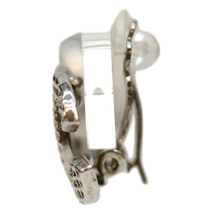 Chanel Silver CC Logo Lattice Earrings