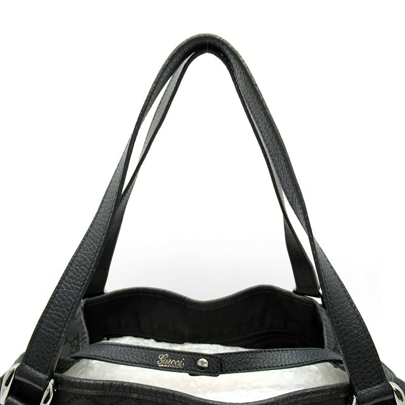 Gucci Abbey Tote GG Nylon Leather Black