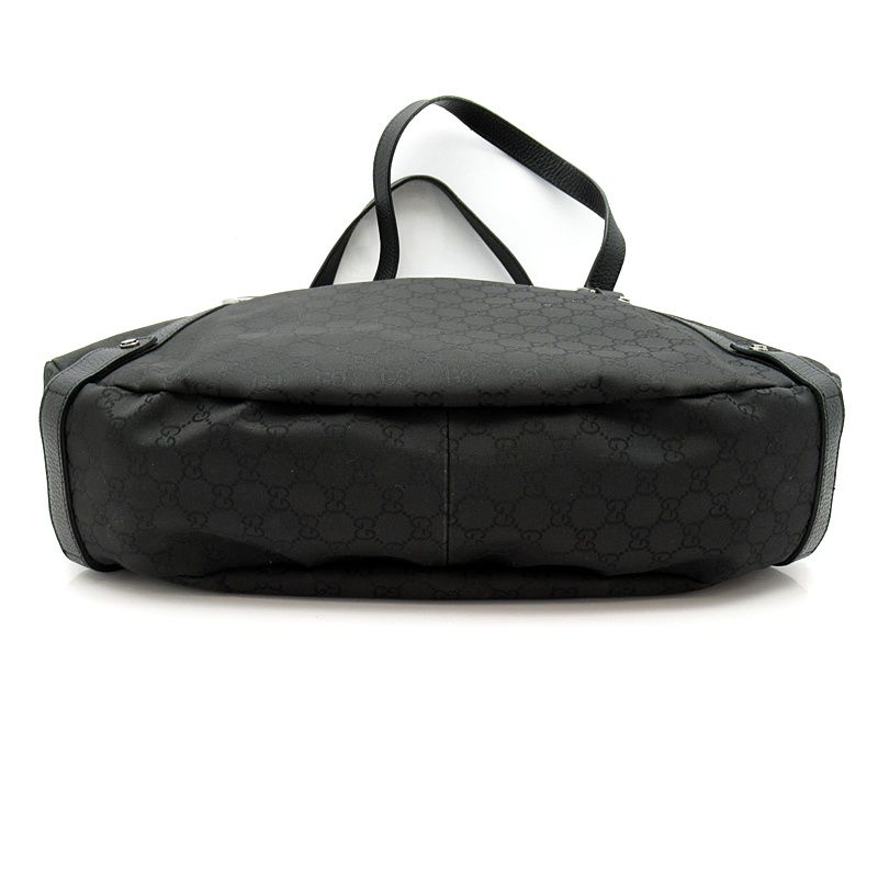 Gucci Abbey Tote GG Nylon Leather Black