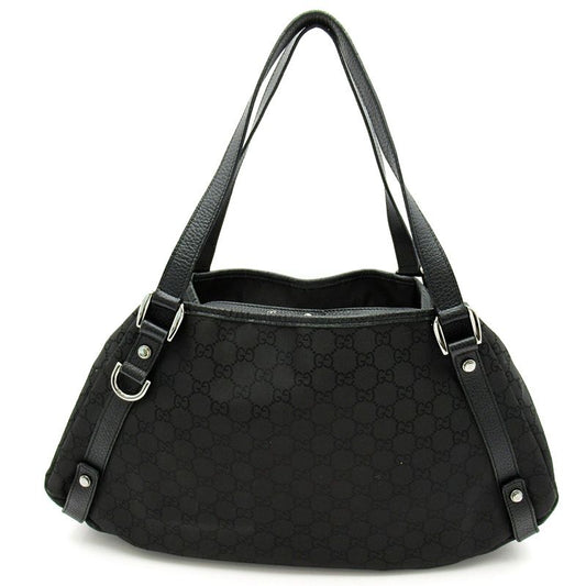 Gucci Abbey Tote GG Nylon Leather Black