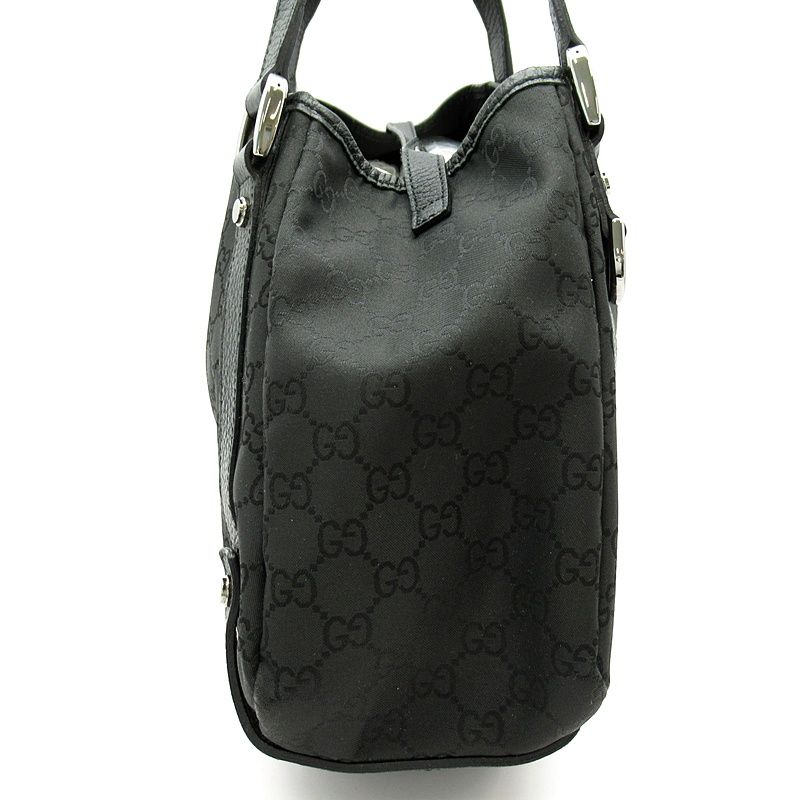Gucci Abbey Tote GG Nylon Leather Black