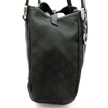 Gucci Abbey Tote GG Nylon Leather Black