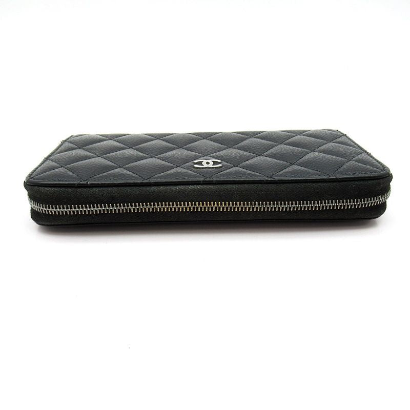 Chanel Full Zipper Wallet Caviar Leather Black