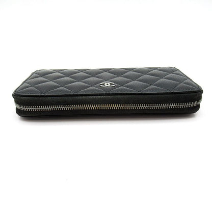 Chanel Full Zipper Wallet Caviar Leather Black