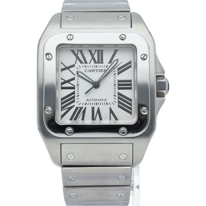 Cartier Santos 100 Watch LM SS White Polished