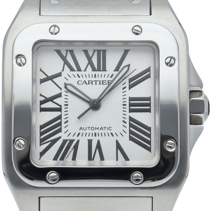 Cartier Santos 100 Watch LM SS White Polished