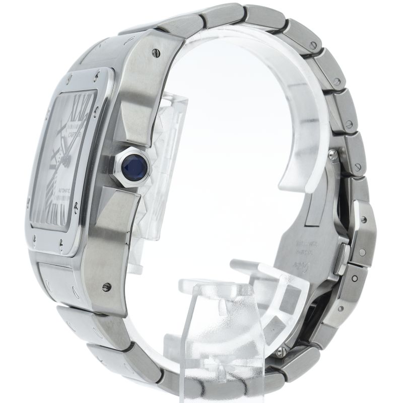 Cartier Santos 100 Watch LM SS White Polished
