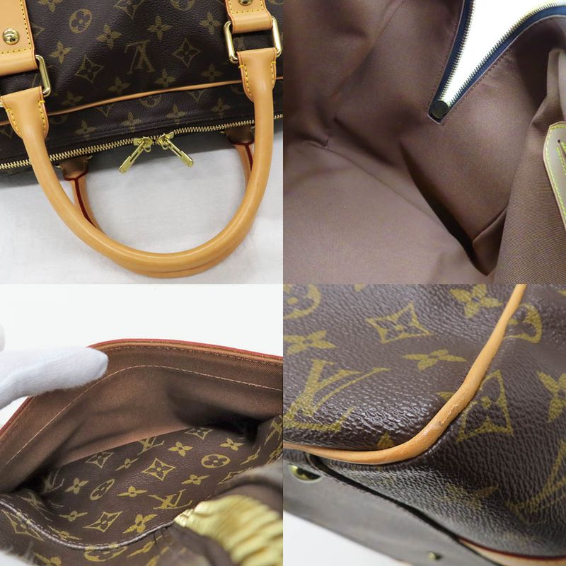 Louis Vuitton Carrier Monogram Boston Bag Brown Gold