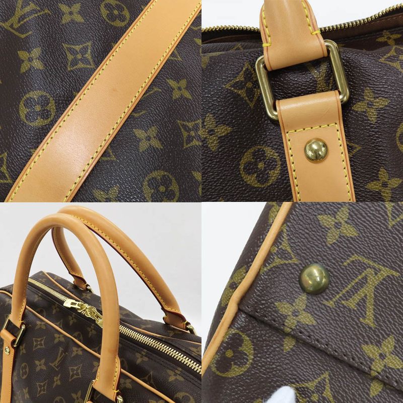 Louis Vuitton Carrier Monogram Boston Bag Brown Gold