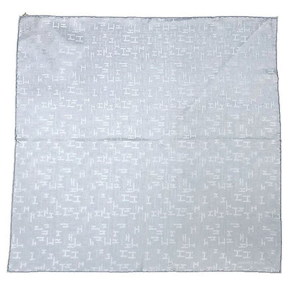 Hermes Silk Pocket Chief Scarf Pochette Faconnee Dedale Gris Nacre Silver
