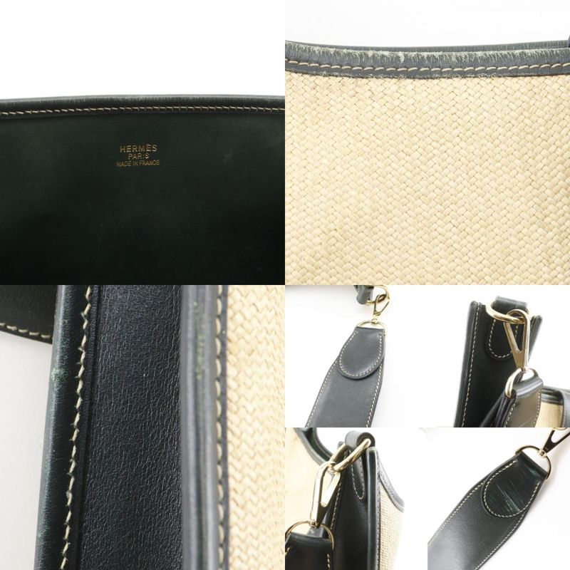 Hermes Evelyne 1 GM Straw Beige Green Shoulder Bag