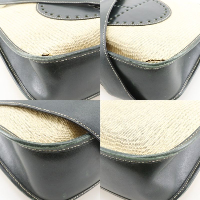 Hermes Evelyne 1 GM Straw Beige Green Shoulder Bag