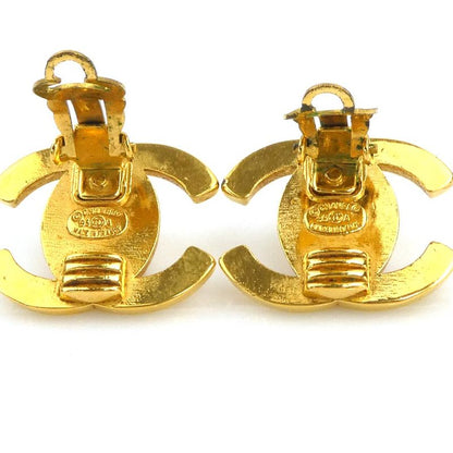 Chanel Earrings CC Logo Gold Plated