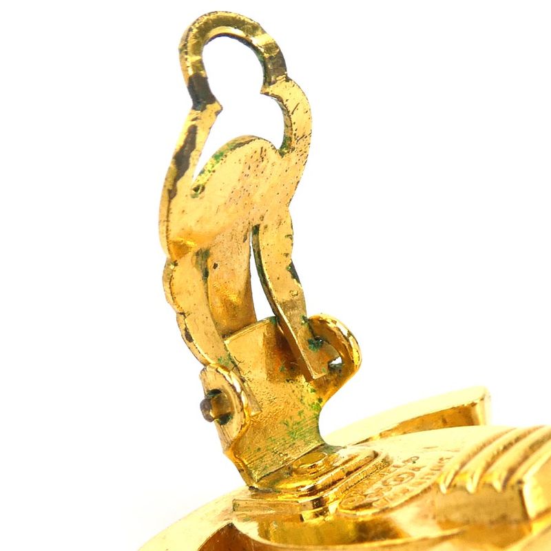Chanel Earrings CC Logo Gold Plated