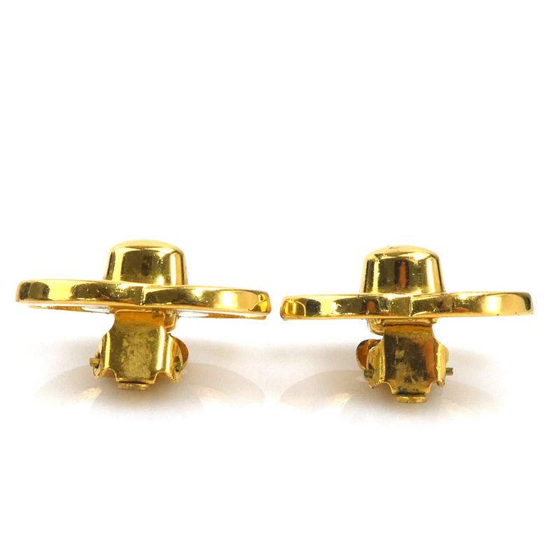 Chanel Earrings CC Logo Gold Plated