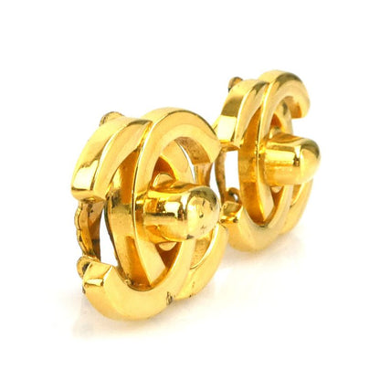Chanel Earrings CC Logo Gold Plated
