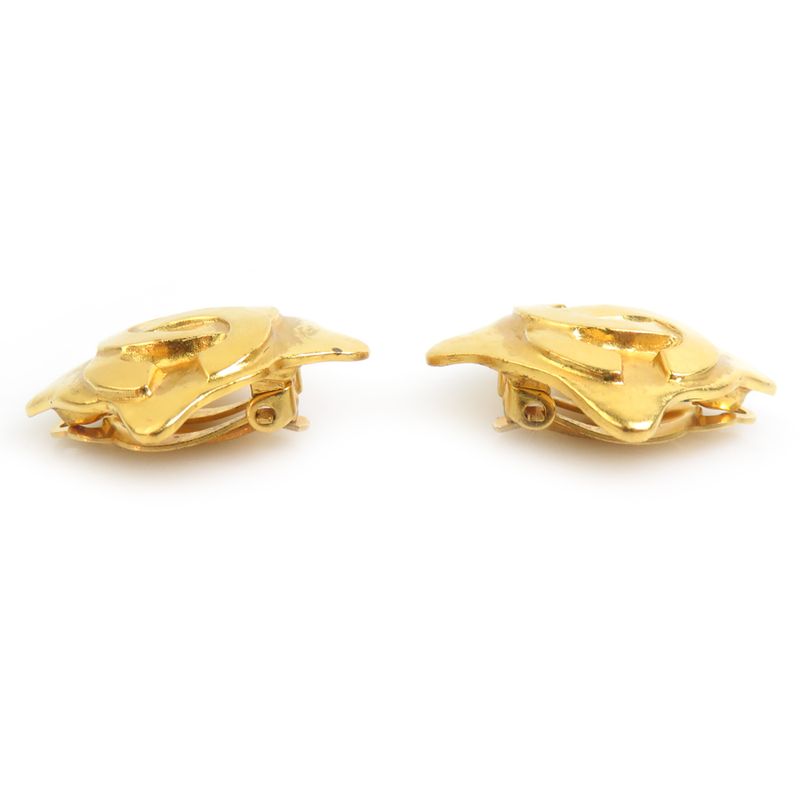Chanel Earrings CC Logo Gold Plated