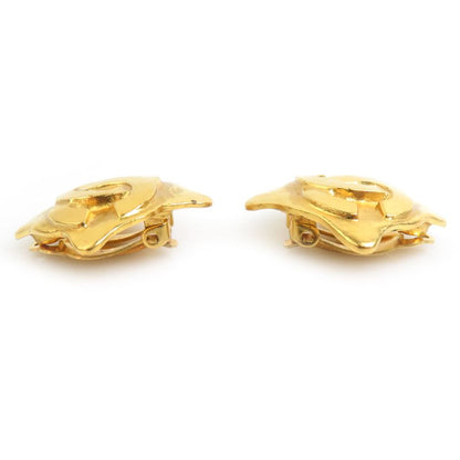 Chanel Earrings CC Logo Gold Plated