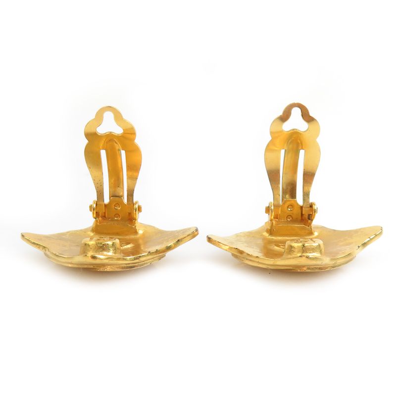Chanel Earrings CC Logo Gold Plated