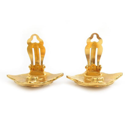 Chanel Earrings CC Logo Gold Plated