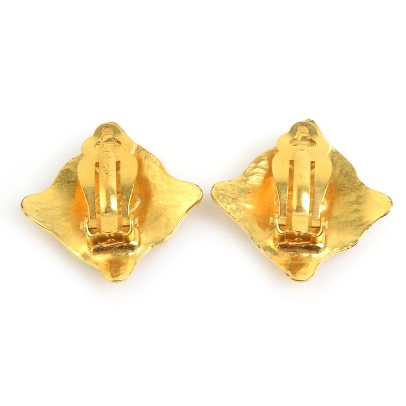 Chanel Earrings CC Logo Gold Plated
