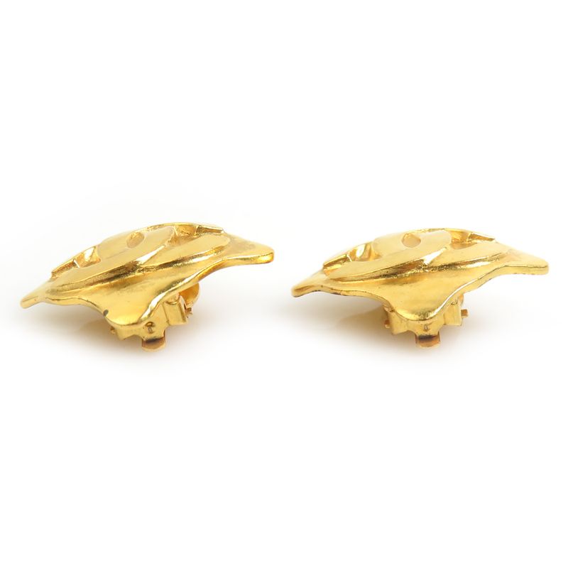 Chanel Earrings CC Logo Gold Plated