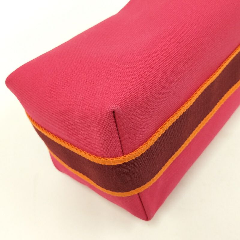 Hermes Bric-a-Brac PM Handbag Pouch Canvas Pink