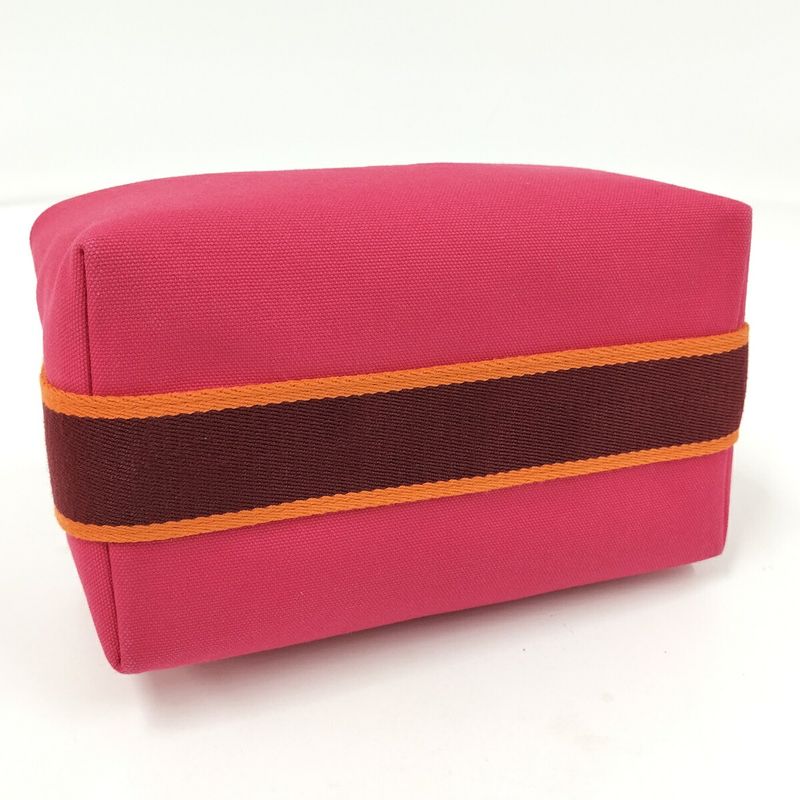 Hermes Bric-a-Brac PM Handbag Pouch Canvas Pink