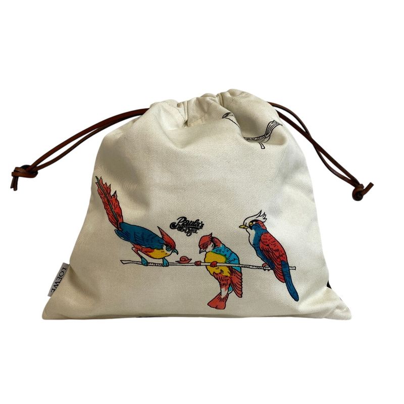Loewe Paula's Ibiza Bird Motif Drawstring Pouch