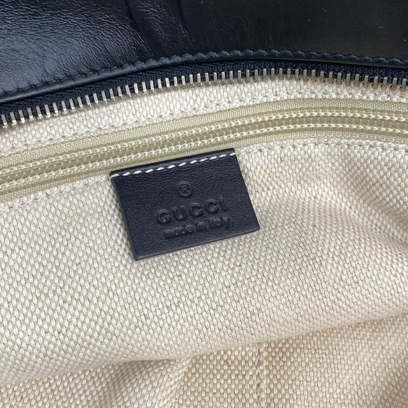 Gucci Handbag GG Pattern Sherry Black Leather