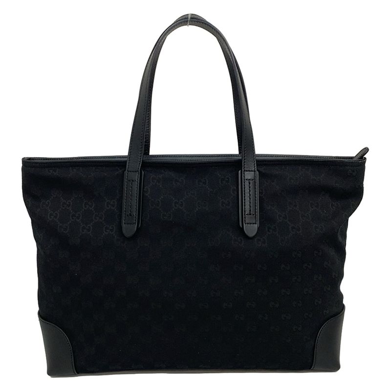 Gucci Handbag GG Pattern Sherry Black Leather