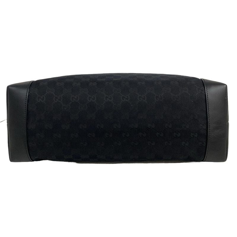 Gucci Handbag GG Pattern Sherry Black Leather