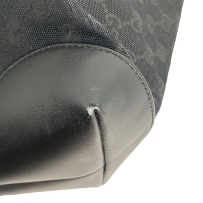 Gucci Handbag GG Pattern Sherry Black Leather