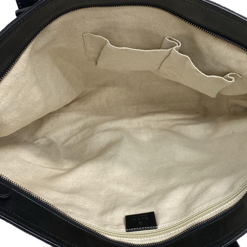 Gucci Handbag GG Pattern Sherry Black Leather