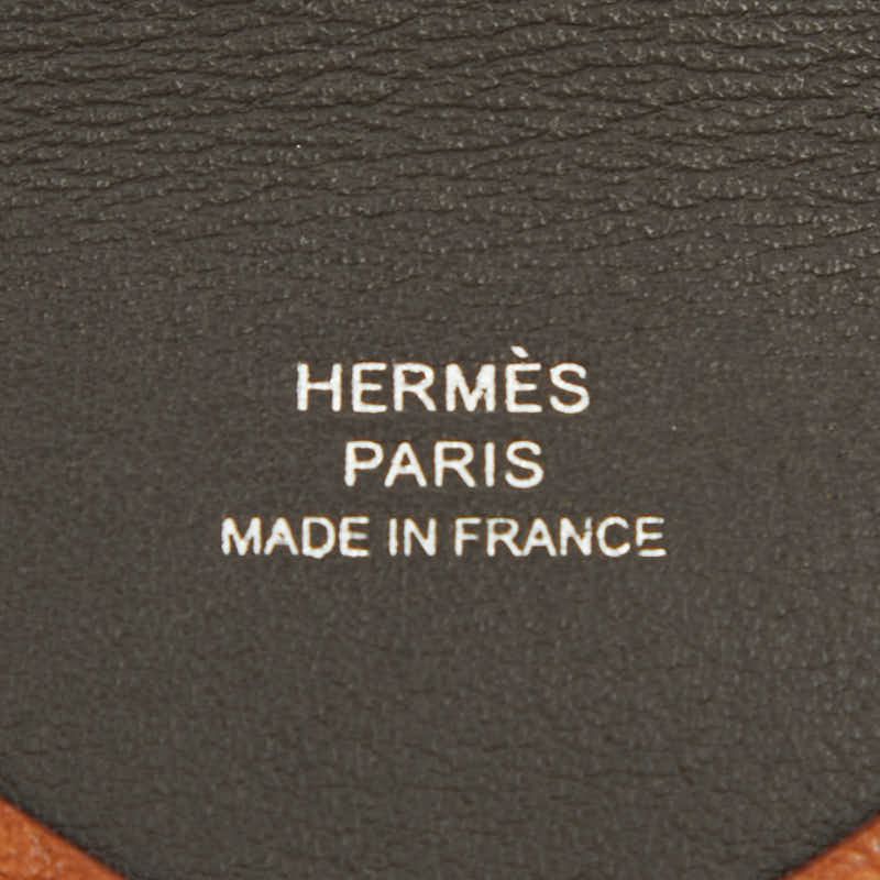 Hermes Calvi Card Case Business Holder Multi Brown Togo