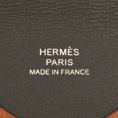 Hermes Calvi Card Case Business Holder Multi Brown Togo