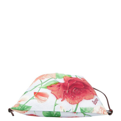 Loewe Paula's Ibiza Rose Pouch Drawstring Light Blue Multicolor Canvas