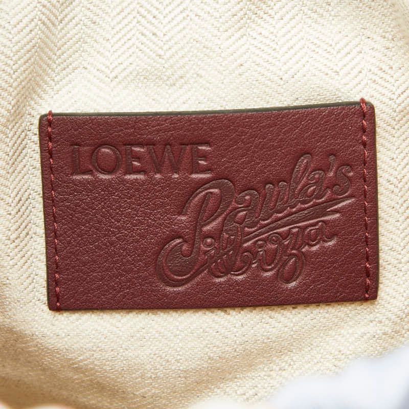 Loewe Paula's Ibiza Rose Pouch Drawstring Light Blue Multicolor Canvas